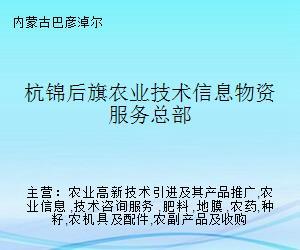 杭锦后旗农业技术信息物资服务总部 科技中介服务的桥梁与引擎